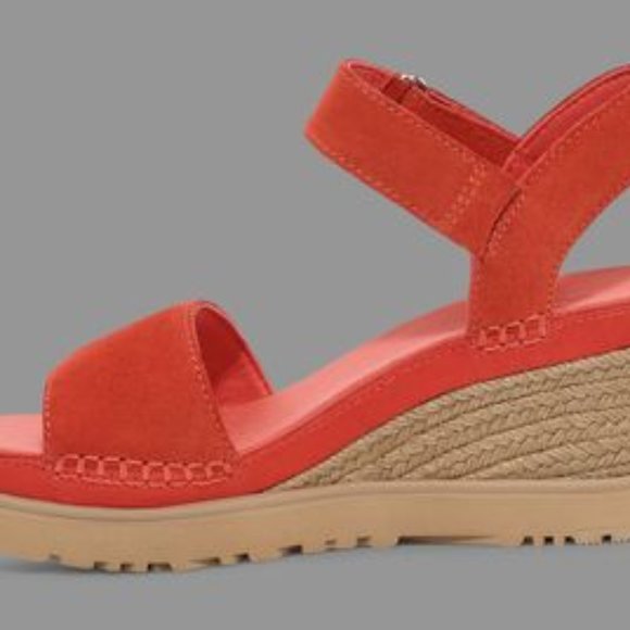 NWT - UGG Women's Ileana Strap Wedge Sandal, RED Pepper, 8 - Picture 3 of 8
